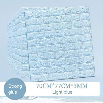 3D Blue Brick Texture Wallpaper (70X77CM)