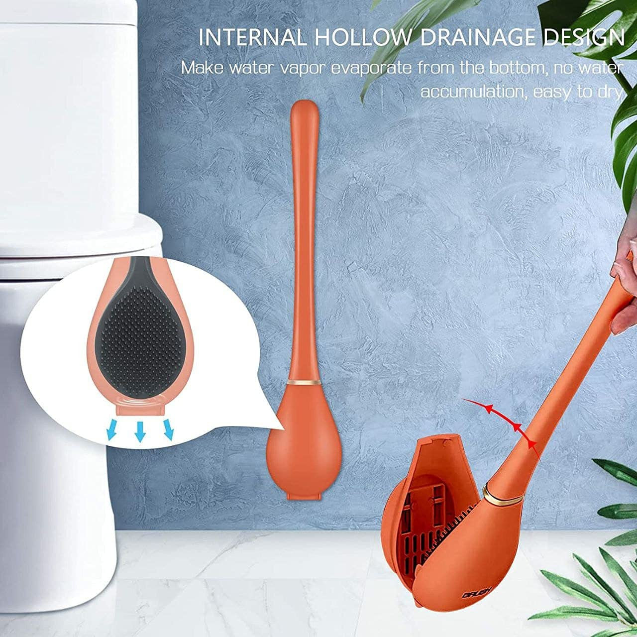 New Silicone Toilet Brush Cleaner Brush Bathroom Automatic