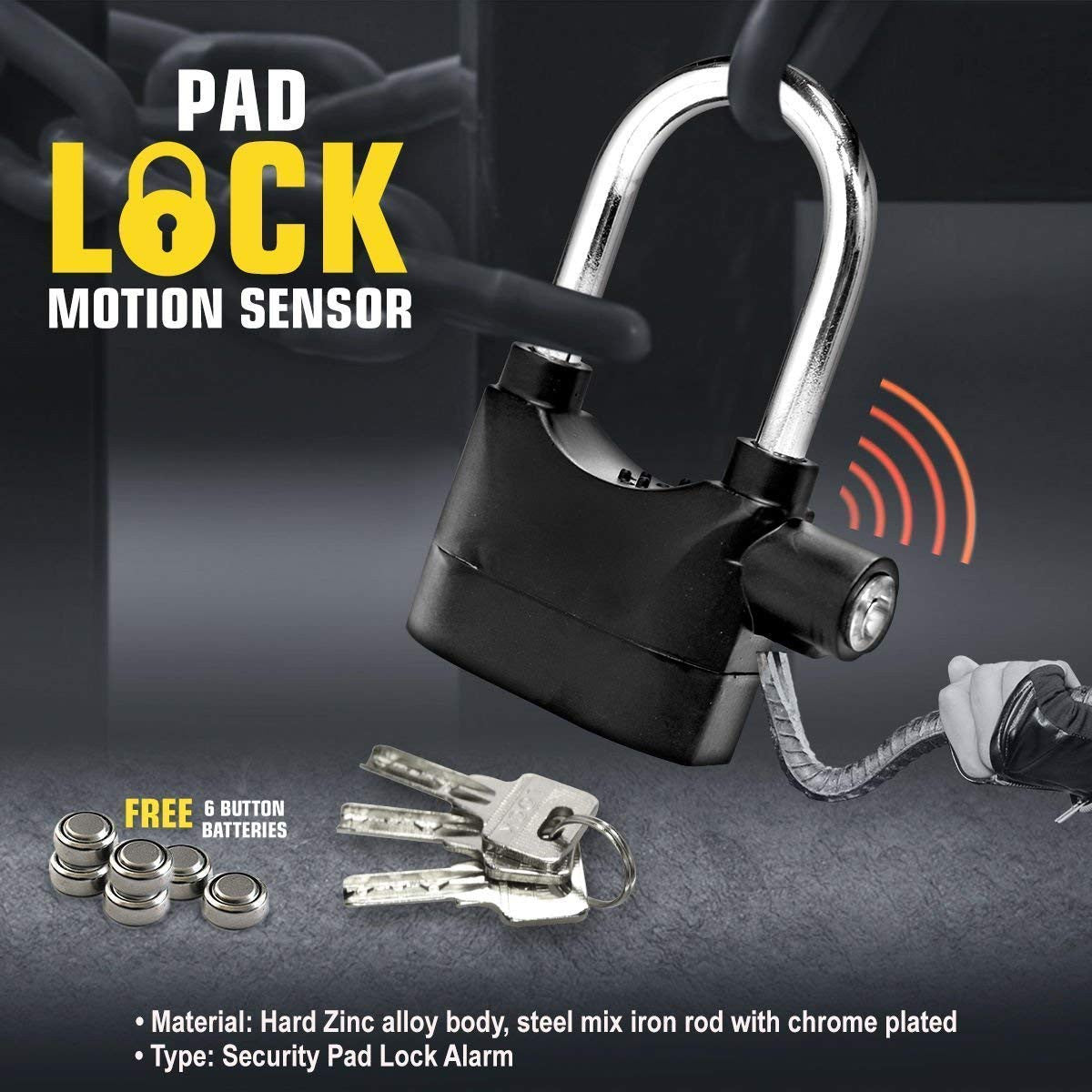 Motion Sensor Alarm Lock for Home
