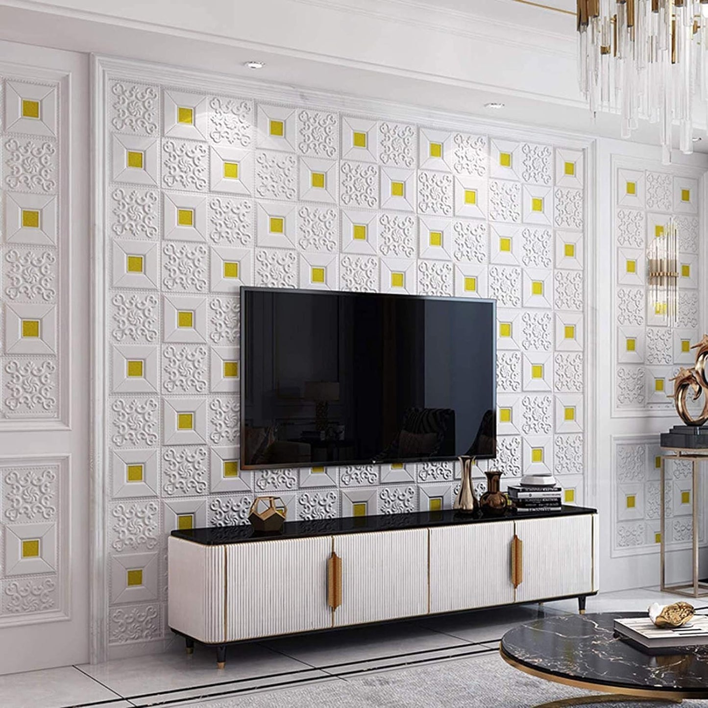 3D Flower Foamsheet Brick Texture Wallpaper (70x77cm)