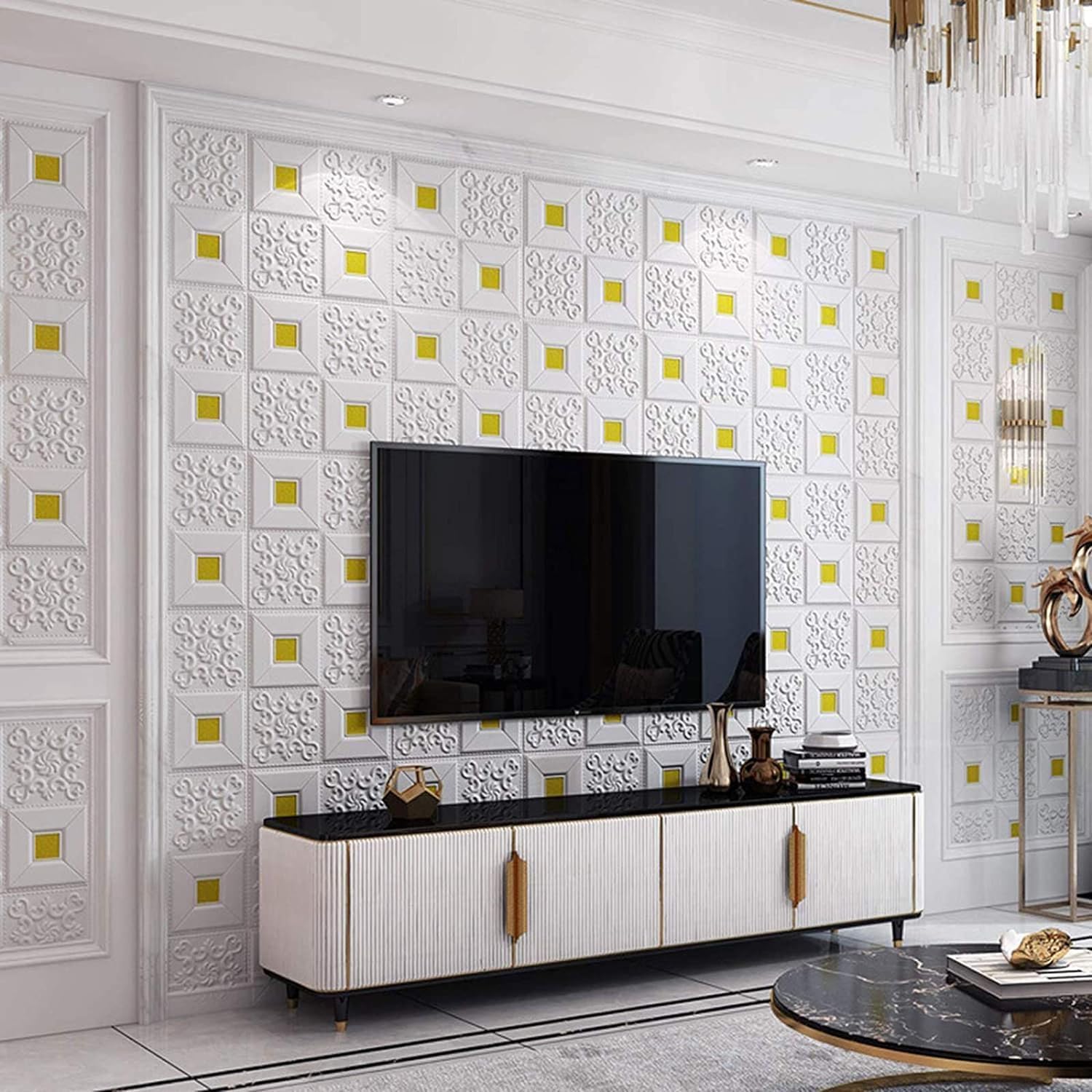 3D Flower Foamsheet Brick Texture Wallpaper (70x77cm)