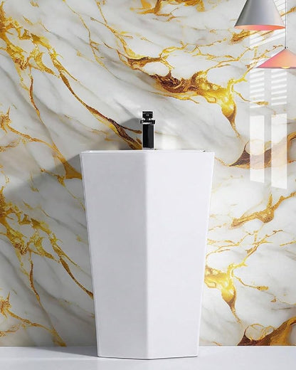 Gold White Premium Wall Stickers DIY Wallpaper(60x200cm) (Gold White)