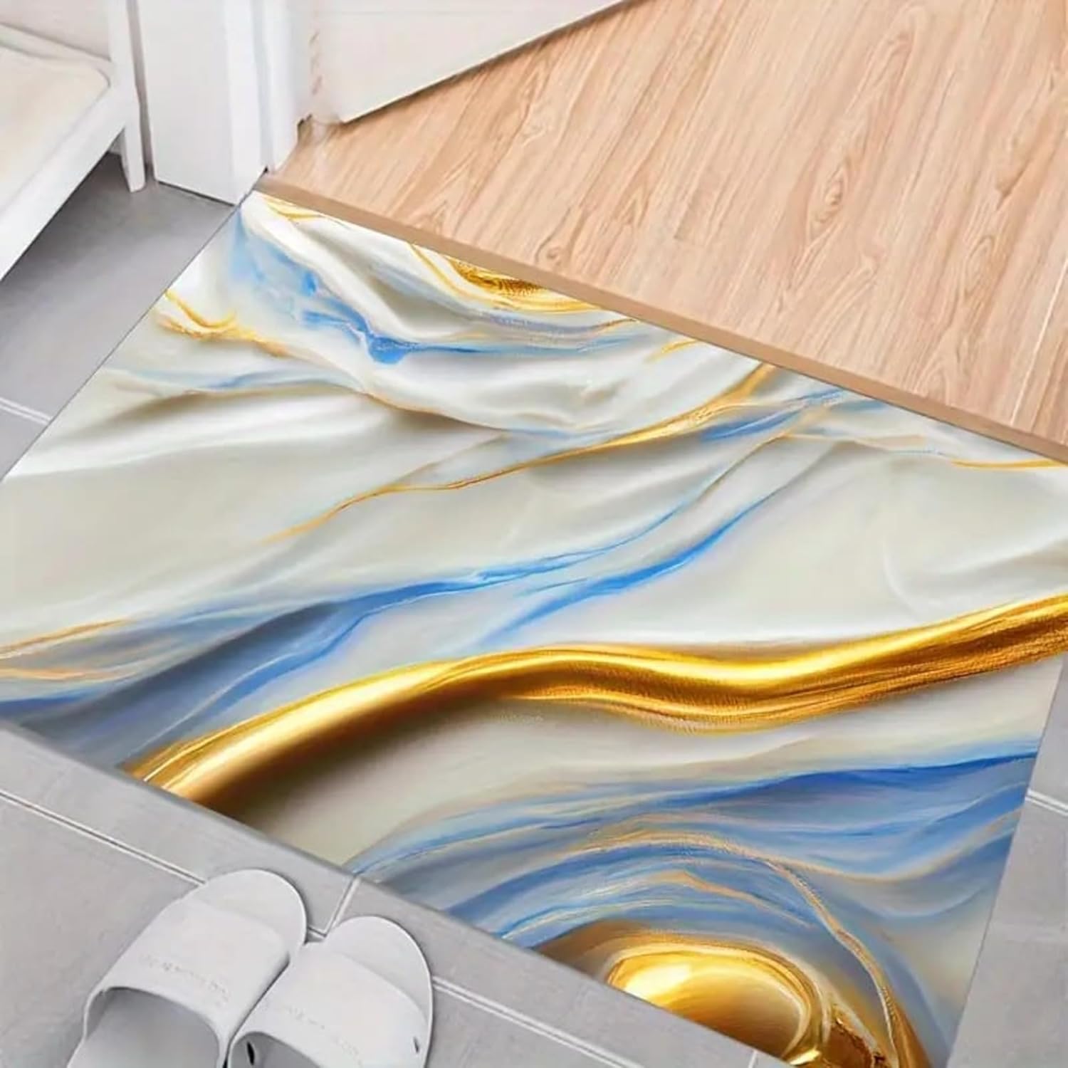 Blue Golden Marble Wallpaper
