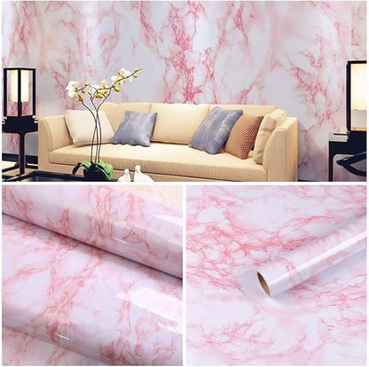 Pink Marble Stickers Wallpaper for Furniture
