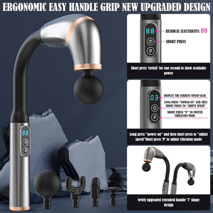 U SHAPE MASSAGE GUN WITH EXTANSTION HANDLE