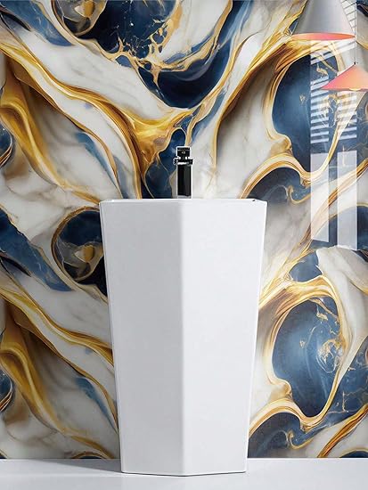 Dark Blue Gold Marble Wallpaper