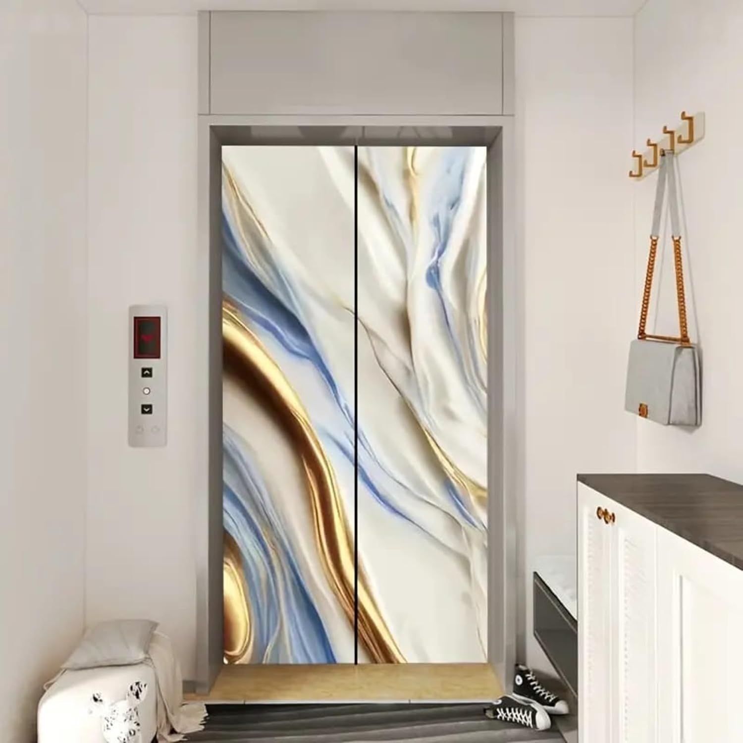 Blue Golden Marble Wallpaper