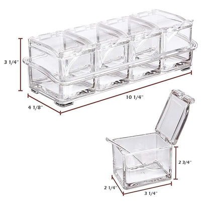Crystal Spice Rack  | Acrylic Crystal Spice Rack | 4 Grid Crystal Spice Rack