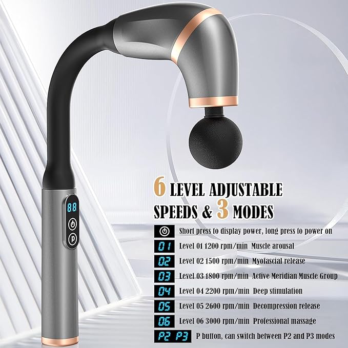 U SHAPE MASSAGE GUN WITH EXTANSTION HANDLE
