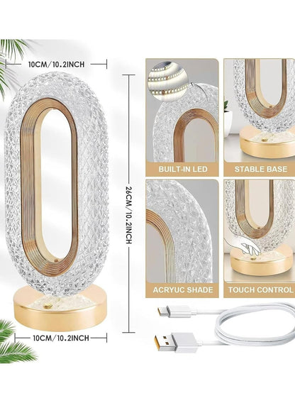 RECTANGLE SHAPE USB RECHARGEABLE CRYSTAL LAMP