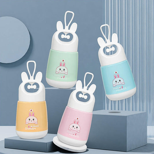 Cute Bunny Kids Water Bottle with Straw