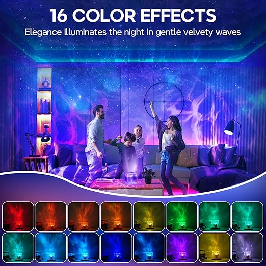 Ocean Wave Projector 3D Water Wave Effect Romantic LED Night Light