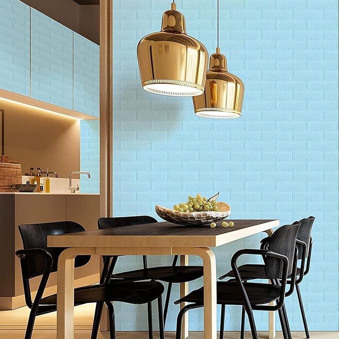 3D Blue Brick Texture Wallpaper (70X77CM)