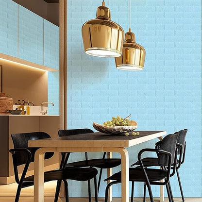 3D Blue Brick Texture Wallpaper (70X77CM)