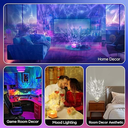 Ocean Wave Projector 3D Water Wave Effect Romantic LED Night Light