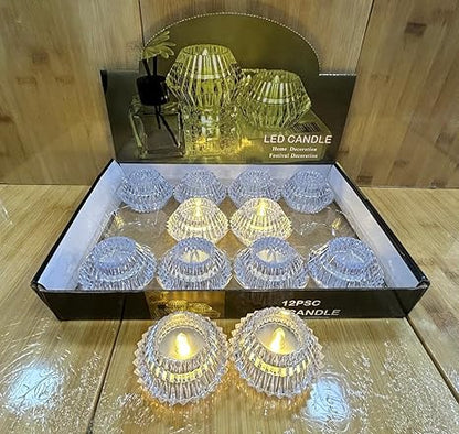 Crystal Diamond Diya Candle Light for Diwali, Home Décor, Festival Decoration