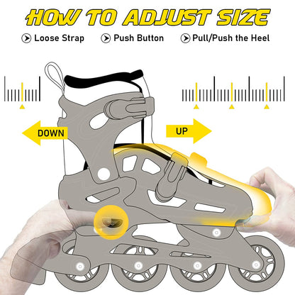 Skating Shoes Inline Skates Light Up Wheels LED Flashing Roller Skates