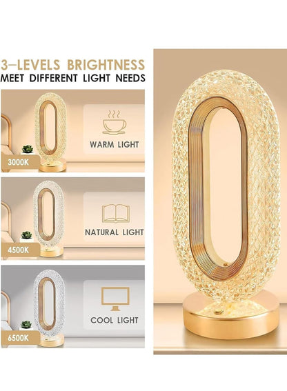RECTANGLE SHAPE USB RECHARGEABLE CRYSTAL LAMP