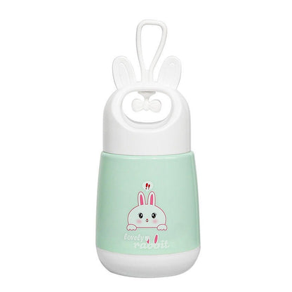 Cute Bunny Kids Water Bottle with Straw