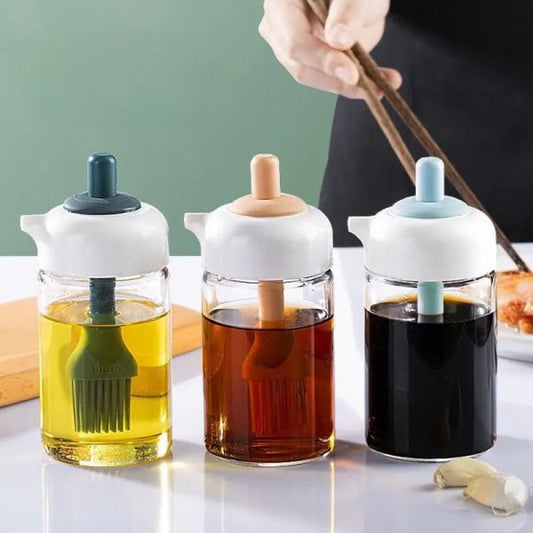 HOMEGURU 2 IN 1 OIL DISPENSER JAR WITH OIL BRUSH