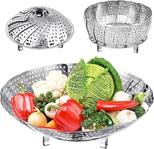 S S FOLDING STEAMER BASKET