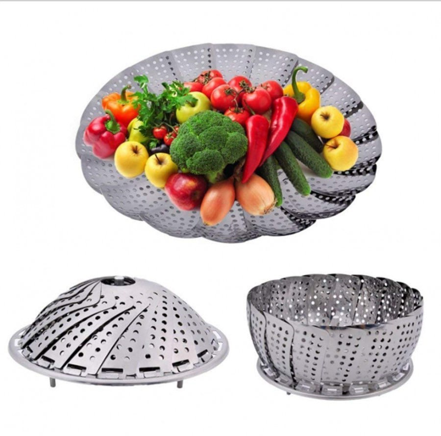S S FOLDING STEAMER BASKET
