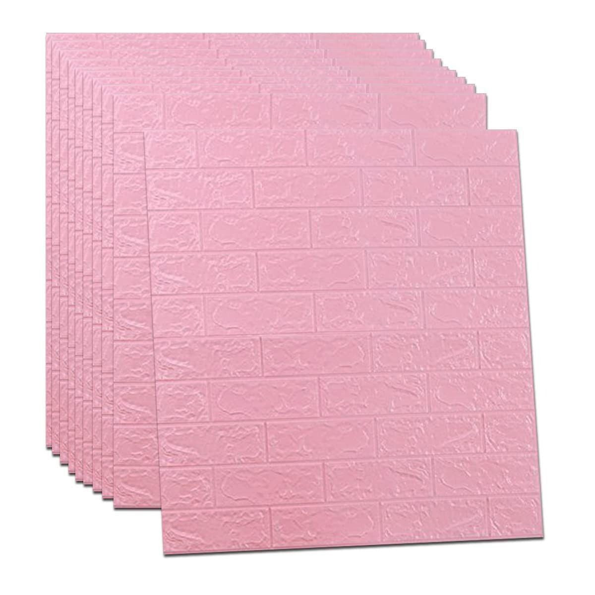 3D Pink Brick Texture Wallpaper (70x77cm)